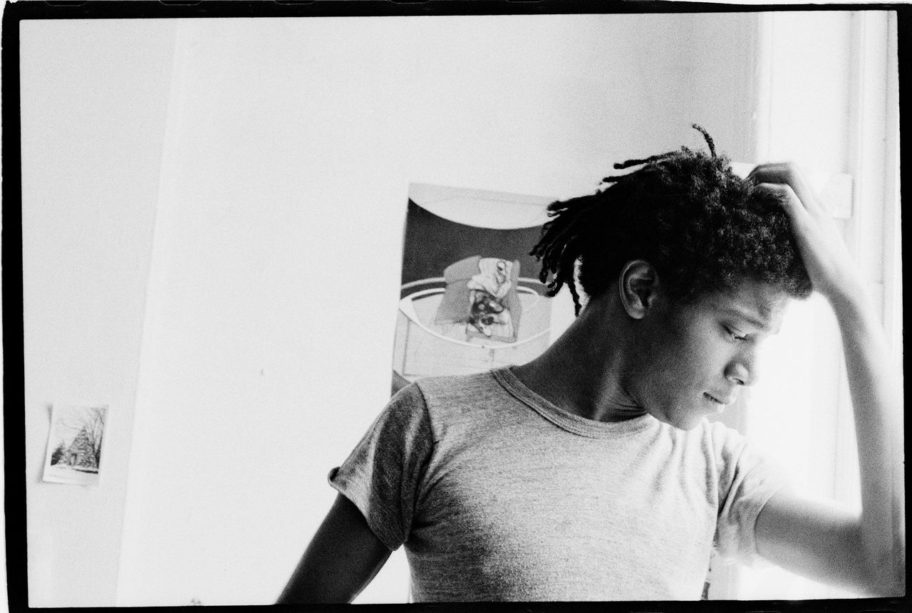 Basquiat in the apartment, 1980. 