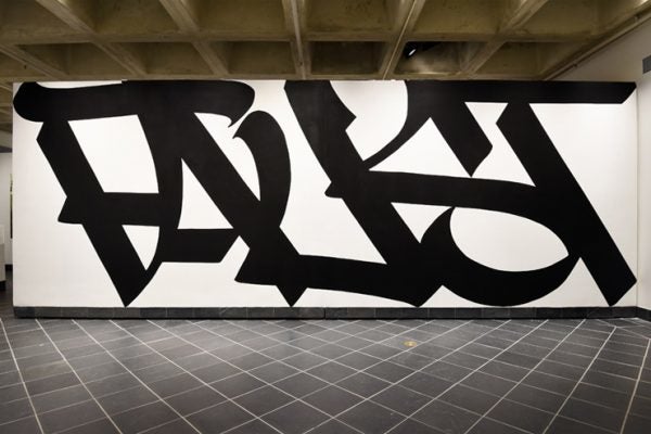 <p>Faust. <em>All Big Letters</em> curated by RJ Rushmore at Haverford College’s Cantor Fitzgerald Gallery. Philadephia, PA (photo © Lisa Boughter)</p>