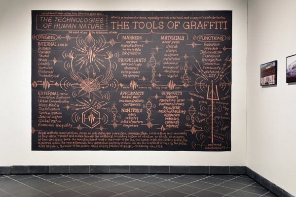 <p>EKG. <em>All Big Letters</em> curated by RJ Rushmore at Haverford College’s Cantor Fitzgerald Gallery. Philadephia, PA (photo © Lisa Boughter)</p>