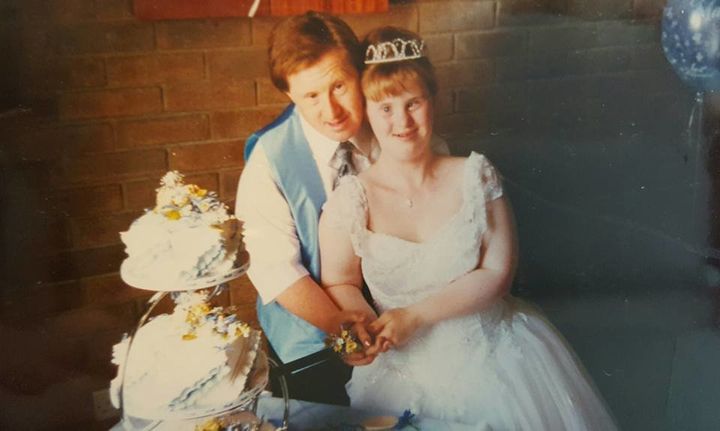 The couple on their wedding day in 1995. 