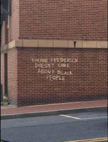 "Wayne Frederick doesn't care about black people."