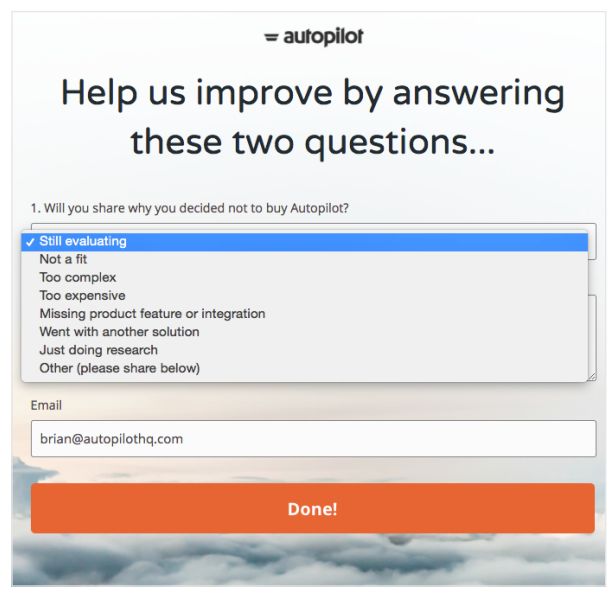 <p>Autopilot survey </p>