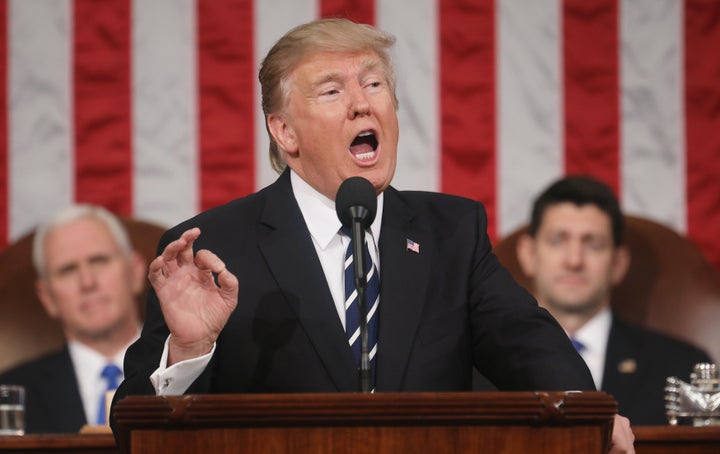 President Donald Trump appealed to Congress to work together to get things done, despite the fact that he's accused lawmakers of being stupid, ugly and weak.