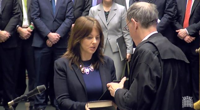 The new Conservative MP for Copeland Trudy Harrison gets sworn in