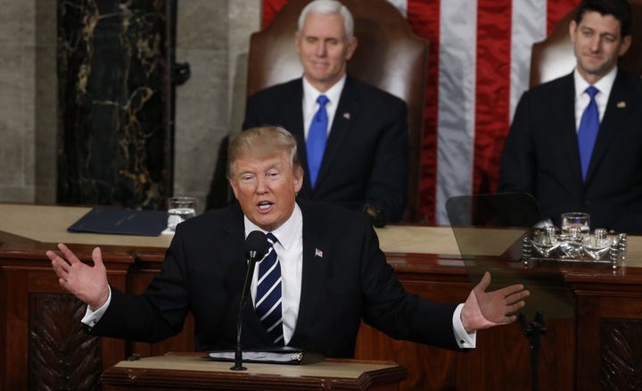 Donald Trump makes his first address to a joint session of Congress on Feb. 28, 2017