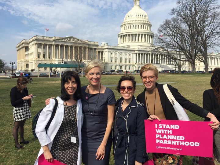 <p>Our patients and providers pose with Cecile Richards outside the Capitol Building</p>