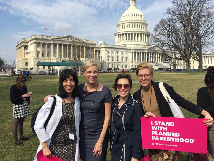 Our patients and providers pose with Cecile Richards outside the Capitol Building