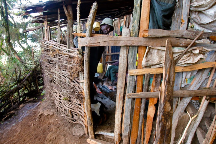 David Kibor, 57, has lived in hiding in a makeshift cave dwelling for the last three years after his house in Embobut Forest was burned down.