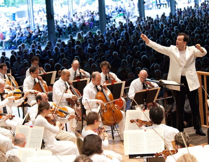 Andris Nelsons conducting the Boston Symphony Orchestra at Tanglewood