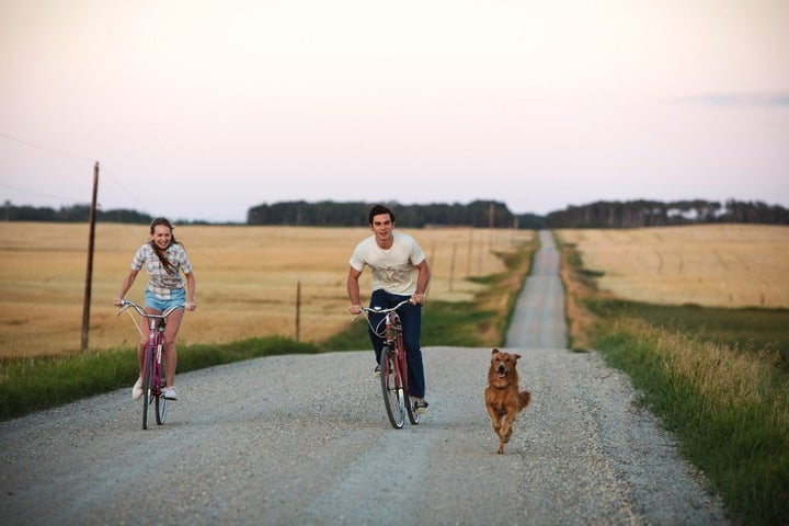 Britt Robertson and KJ Apa in "A Dog's Purpose." 