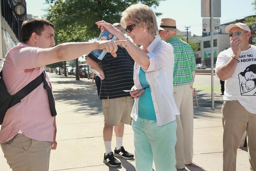 <strong>Abortion rights supporter and abortion protester face off in Massachusetts.</strong>