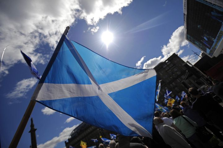 The Scottish saltire during the 2014 independence referendum