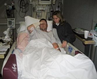 Aaron Holm following his accident in 2007