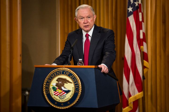 Sessions delivers remarks at the Justice Department's 2017 African American History Month Observation.