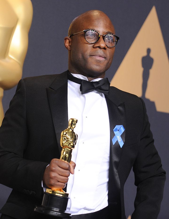 Barry Jenkins with his Academy Award