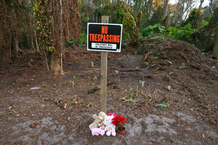 The toddler's body was found buried in this area in 2008.