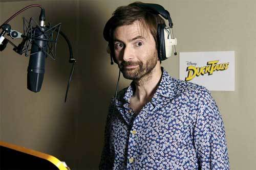<p>David Tennant gets ready to record Scrooge McDuck’s dialogue for Disney XD’s “DuckTales” reboot.</p>