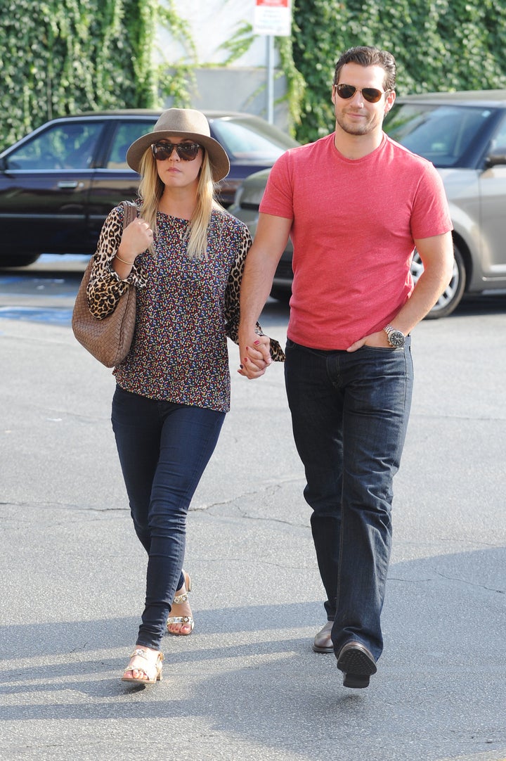 Kaley Cuoco and Henry Cavill go shopping hand-in-hand at Gelsons in Sherman Oaks, CA on July 3, 2013. 