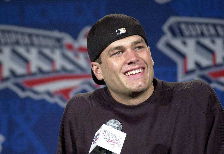 Tom Brady was all smiles at a press conference on Thursday after being named starting quarterback for the Patriots on Jan. 31, 2001. 