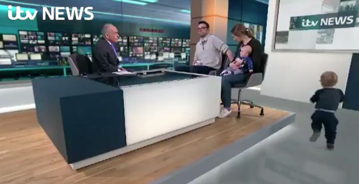 Toddler Runs Riot During Live Itv News Interview In Scenes That