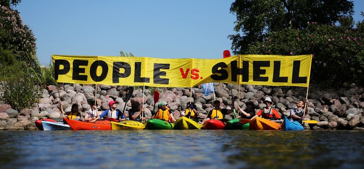 Activists protesting Shell.