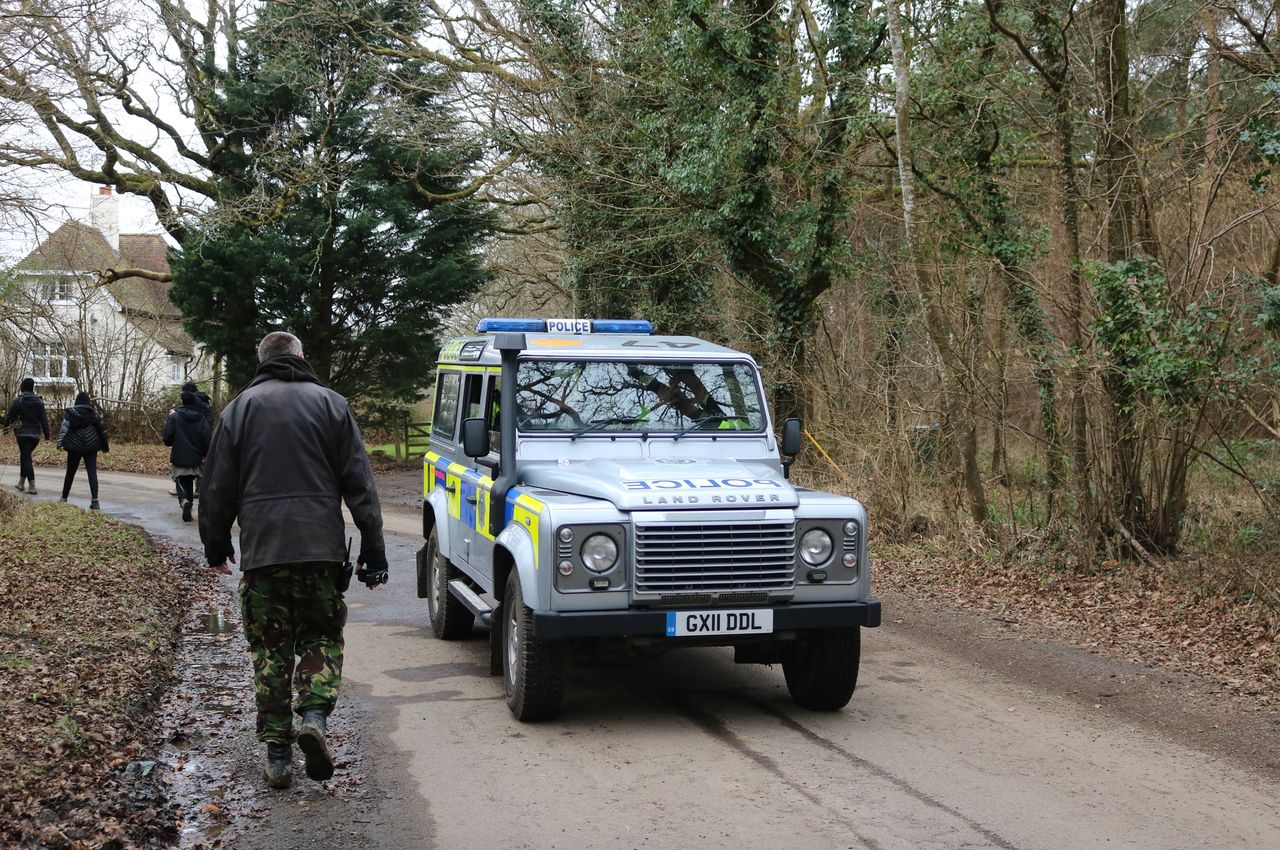 Police attend the hunt to try and keep the peace between the sabs and huntsmen