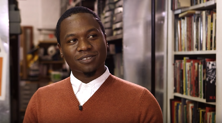 Juan M. Thompson, shown here in a screenshot from a YouTube video filmed for The Intercept, was arrested in Missouri on Friday in connection with threats on Jewish community centers across the country.