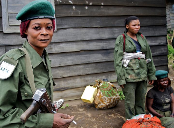 Government soldiers are pictured in Mushake in eastern Congo, on Jan. 26, 2009.