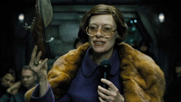 Swinton as an elderly official of sorts in “Snowpiercer.”