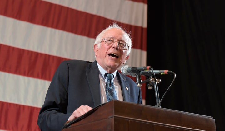 Senator Bernie Sanders at Topeka High School in Topeka, Kansas.