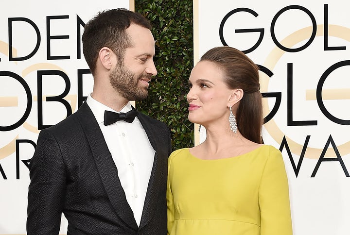 Benjamin Millepied and Natalie Portman at the 74th Annual Golden Globe Awards on Jan. 8, 2017. 