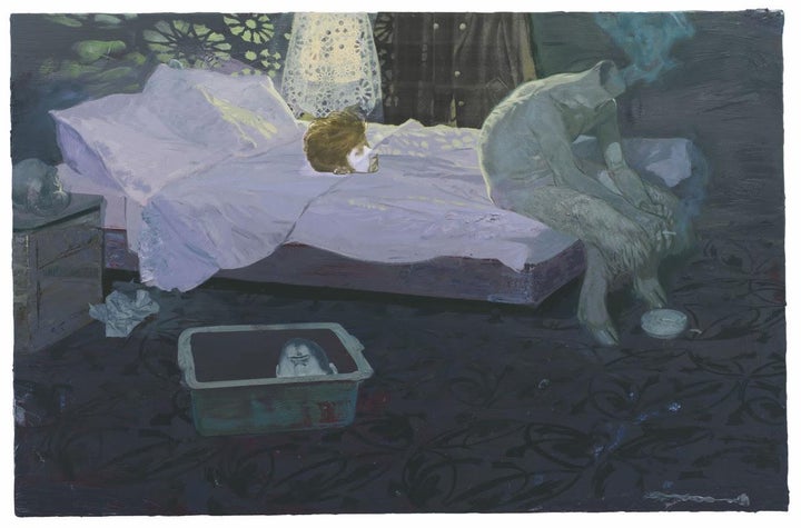 <p><em>Raucherzimmer</em> (Smoking-Room), 2013, 130 x 200 cm, Acrylic and Oil on Canvas</p>