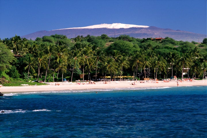 The mountaintops on Hawaii's Big Island are no strangers to snow.