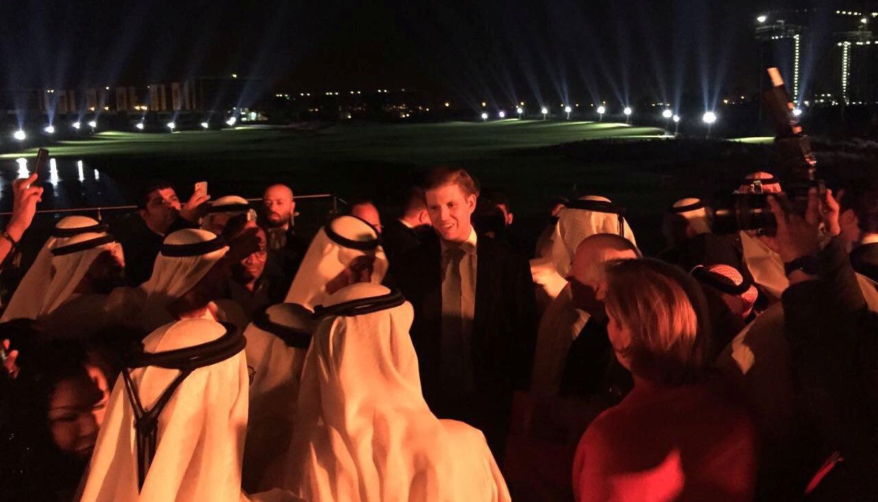 President Donald Trump's son Eric at the opening of the Trump International Golf Club in Dubai, United Arab Emirates, on Feb. 18.