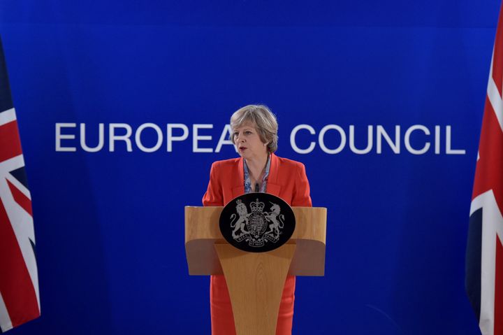 House of Lords inquiry reveals Britain can legally walk away from the European Union without paying a penny if there is no post-Brexit agreement; Theresa May is pictured above after an EU Summit in Brussels 