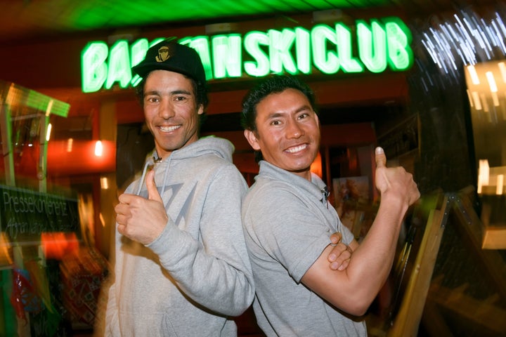 Sayed Ali Shah Farhang, left, and Sajjad Husaini are training for the 2018 Winter Olympics in South Korea.