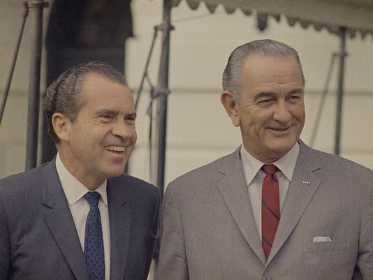 Richard Nixon and Lyndon Johnson, 1968