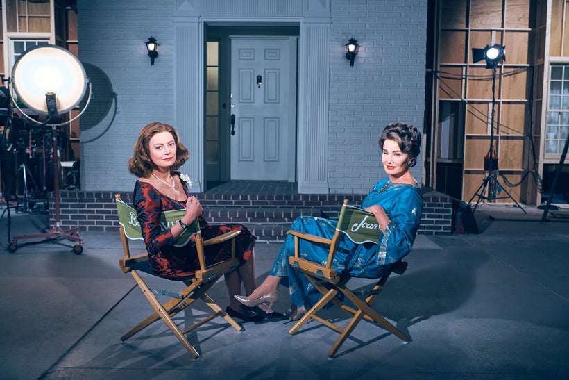 “FEUD: BETTE & JOAN” -- Pictured: (l-r) Susan Sarandon as Bette Davis, Jessica Lange as Joan Crawford. CR: Kurt Iswarienko/F