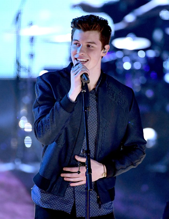 Shawn Mendes performs onstage at the 2017 iHeartRadio Music Awards.