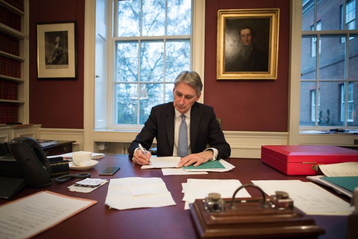 Chancellor Philip Hammond preparing his Autumn Statement at the end of 2016