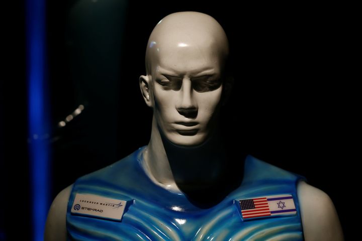 A sculpture of a man wearing Stemrad's new protective vest.