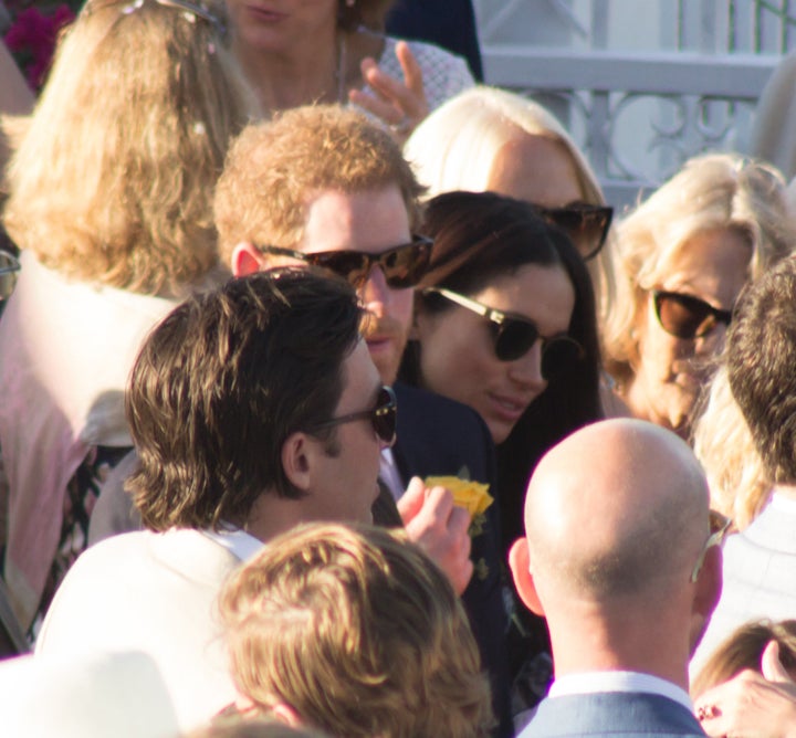 A glimpse of the prince and Meghan.