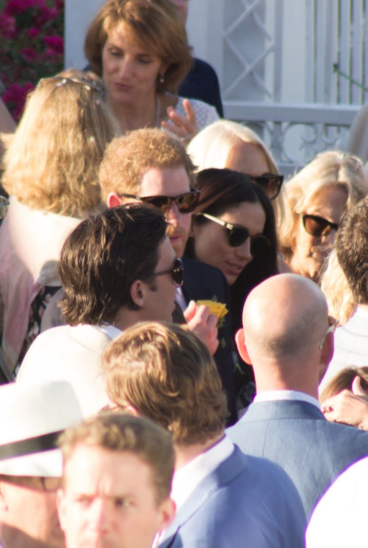 A glimpse of the prince and Meghan.