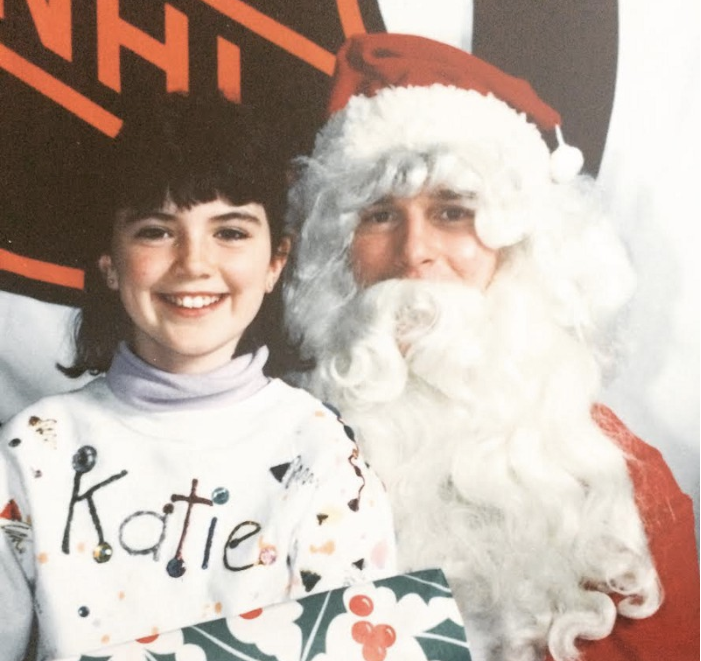 Living my best life with bangs + puffy paint + Santa, obviously