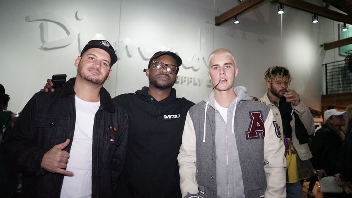 DJ Tay (Taylor James), Pictured With Nicky Diamond and Justin Bieber