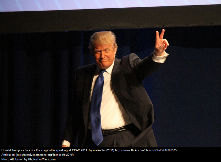 Trump leaving CPAC 2011