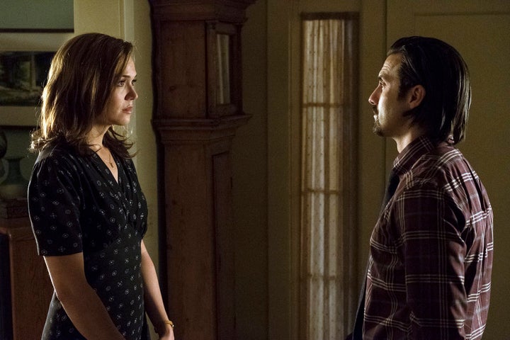 Mandy Moore as Rebecca and Milo Ventimiglia as Jack on "This Is Us." 