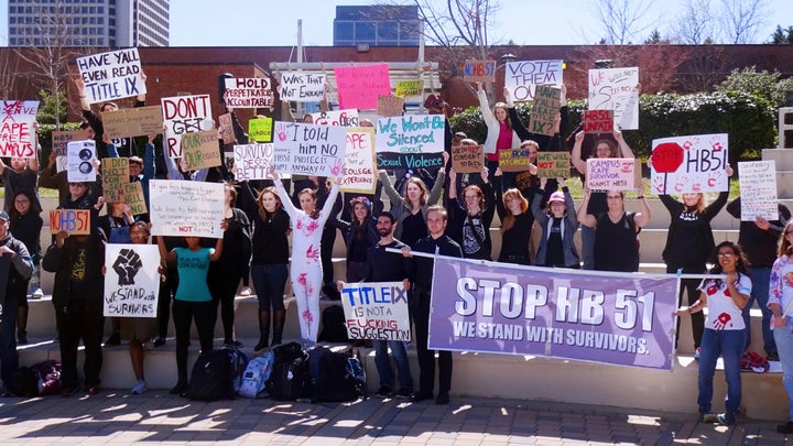 Students Against House Bill 51 and the GT Progressive Student Alliance marched from the campus of Georgia Tech to the Georgia State Capitol to protest House Bill 51 on March 3, 2017.