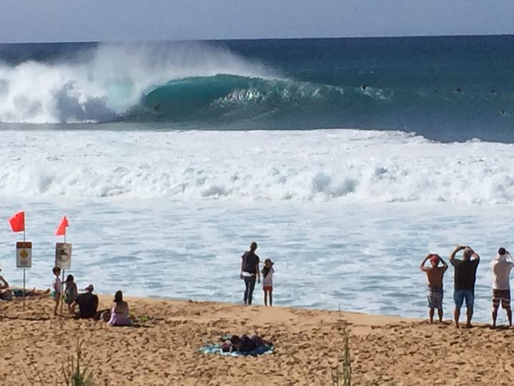 <p>The waves break so close to shore at Banzai-Pipeline you can photograph a surfer in a curl with a cell phone.</p>
