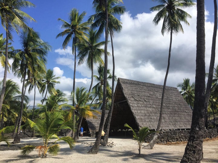 The City of Refuge on the Big Island gives some idea of what villages might have been like in 1866.